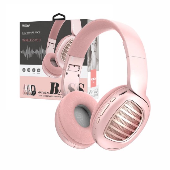 Moxom Wireless Headphones MX-WL21 with LED light Pink